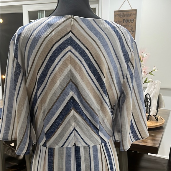 Cato Striped Blue & Beige Dress - Picture 5 of 9